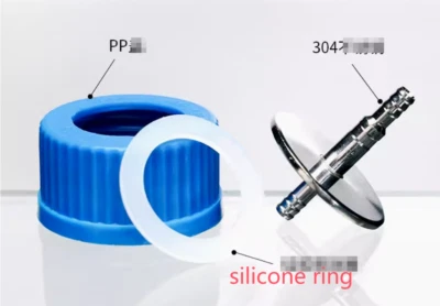 GL45 silicone ring solvent bottle waste Cans with 1 2 3 4 holes for HPLC