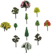 60pcs Mini Tree Adornments DIY Micro Landscape Model Weatherproof Tree Decor for Bookshelf