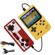 Catzon Retro Handheld Game Console with 400 Classical FC Games Support for Two Players-Yellow