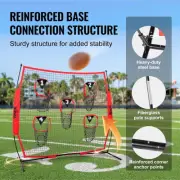 8 x 8 ft Football Throwing Target Net with 5 Pockets and Bow Frame