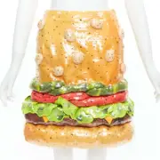 rare MOSCHINO Jeremy Scott Diner Group Duchesse sequins hamburger skirt IT38 XS