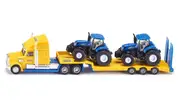 Truck With 2 New Holland Tractors - 1:87 Scale - Toy Vehicle