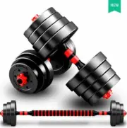 Adjustable Rubber Dumbbell Set Barbell Weights Fitness Home GYM Exercise