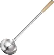 New Stainless Steel Wok LADLE Soup Turner Wood Handle Kitchen Utensil Tool