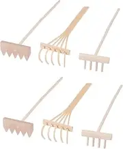 6pcs Sand Table Accessories Miniature Zen Garden Rake Mini Zen Rake Zen Garden Sand Rake Garden Sand Rake Drawing Stylus Rake Tool Decoration Sandbox Rake Japanese Decor Bamboo
