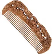 Wooden Hair Comb,Wooden Comb, Exquisite Carved Wooden Hair Comb, Anti-Static Fine Tooth Sandalwood Hair Comb, 6 Inch Thickened Combs for Men Women Elderly People Children