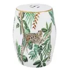 Leopard Ceramic Drum Stool White Bed Side Table Bedside Coffee Plant Book Stand