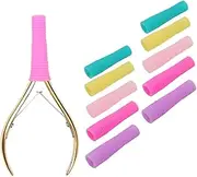 12Pcs Silicone Nipper Cover Protective Sleeve Nail Cuticle Scissors Cap for Manicure Pedicure Tools Nail Cuticle Scissors Dead Skin Scissors, Random Color