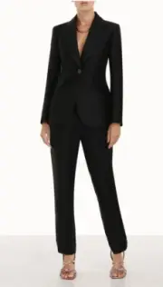 NWT ZIMMERMANN Dancer Black Tuxedo Jacket & Tailored Pant Suit Sz 4/16 $2045 NEW