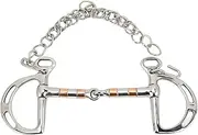 Stainless Steel Snaffle Bit, 125mm Horse Mouth Bit, D Ring Snaffle Bit with Chain, All Purpose Snaffle Bits for Horses, Anti Biting Loose Ring Snaffle for Horse Farm Outdoor Training
