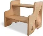 Step Stool, USA Grown Solid Hardwood Oak, Wooden Step Stool for Adults Kids S...
