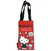 在飛比找樂天市場購物網優惠-小禮堂 Hello Kitty 方形尼龍保冷水壺袋 保冷杯袋