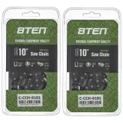 Semi Chisel Chainsaw Chain 10 Inch .050 3/8 LP 39DL for Echo Poulan 2 Pack
