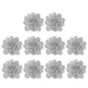10Pcs 2" Chiffon Flowers Fabric Flower Sewing Fabric Appliques Gray