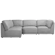 [James Lane] Amelia Modular Sofa Isla Soft Grey - 4 Piece
