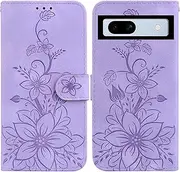 Compatible with Google Pixel 8a 5G Flip Kickstand Cover,Compatible with Google Pixel 8a 5G Card Slot Wallet Case Purple