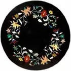 15'' black Marble Dining Coffee corner Center Table Top inlay antique Mosaic k7