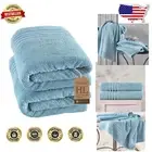 Jumbo Light Blue Bath Sheets 35" x 70" 2-Pack - Soft, Super Absorbent Cotton