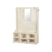 Aster Antique 6-Shelves Shoe Storage Cabinet Display Hall Tree Coat Rack - Antique White