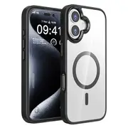 ZUSLAB Case for iPhone 16 Plus Compatible with MagSafe Slim Hybrid Pro Protective Heavy Duty Shockproof Cover for Apple (2024) - Black