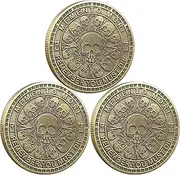 Strugglejewelry Memento Mori Challenge Coin: Elevate Your Daily Stoic Practice with Amor Fati Medallion - A Perfect Stoicism Gift and EDC Metal Token for Embracing Life's Moments (Pack of 3)