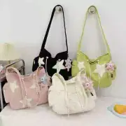 Women Star Pattern Corduroy Crossbody Bag Casual Tote Lady Simple Large Capacity