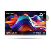 ENGLAON Frameless 22″ Full HD Google Smart TV (12V) With Built-in DVD Player & Chromecast