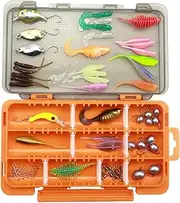 Perfk Fishing Tackles Set Fishing Lures Kit Lifelike Gears Luminous Beads Soft Lures Accessories for Carp Pike Bass Trout River