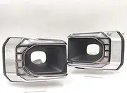 2Pcs Car LED Daytime Running Light Fog Light Cover Dynamic Yellow Turn Signal Light for Toyota Hilux Rocco 2020 2021 2022