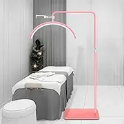 Lash Light, Moon Lamp, Estheticians Light, Tattoo Light, Stand Lamp, Half Ring Light with Phone Holder, LED Floor Lighting for Eyelash Extensions, Beauty, Skincare, Eyelash, Eyebrows,Pink