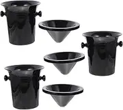 BESTYASH 3Pcs Creative Double Ears Ice Buckets for Wine Tasting Spittoons Black Wine Bucket for Bars and Parties