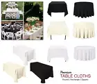 100% Polyester Fabric Tablecloth Square Rectangular Round Dining Table Cover