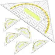 STOBOK 6Pcs Triangle Ruler Transparent Triangle Ruler Set Triangular Scale Architectural Ruler 45 Degrees Plastic Stationery Math Geometry for Students Architects