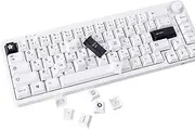 GK GAMAKAY White Japanese Keycaps 129 Keys Cherry Profile PBT Dye-Sub White Theme Minimalist Keycap Set Suitable for LK67 TK75 MK61/87/98/104/108 Layout Mechanical Gaming Keyboard (White-Japanese)