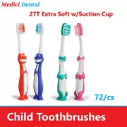 Dental Kids Dinosaur Premium Child Toothbrush 27T Extra Soft w/Suction Cup 72/Cs