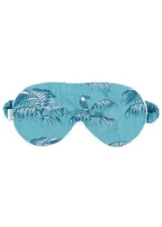Desmond & Dempsey Howie Printed Cotton eye Mask - Blue - One Size One Size