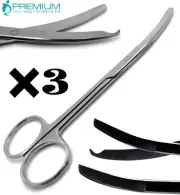 3 Pcs Surgical Northbent Suture Curved Scissors 3.5" Blunt Veterinary New Tools