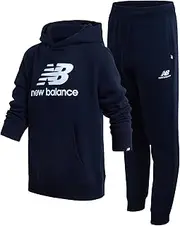 [New Balance] Boys' Jogger Set - 2-Piece Fleece Pullover Hoodie and Sweatpants, Size 8, Eclipse, Eclipse, 8