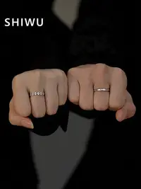 在飛比找Yahoo!奇摩拍賣優惠-飾悟銀飾為愛加冕情侶對戒情侶款純銀戒指女小眾設計對戒情侶戒指