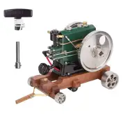 OKMO 1/8 Scale 3.6CC Mini Vintage Single Cylinder Four-Stroke ICE Working Gasoline Engine Model w/ Trailer Ready to Run