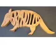 Armadillo Wood Scroll Saw Puzzle/Stand Hand Crafted Rick SE Texas Artist