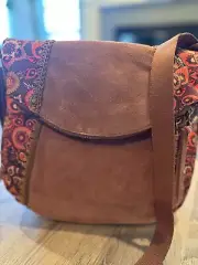 The Sak Silverlake Scarlett Tapestry Bag Purse Leather Suede Medium New Rare