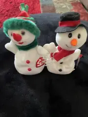 Beanie babies Snowball Tm Style 4201 Date Of Birth 12/22/1996 + Snowgirl