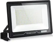 LED Flood Light Outdoor, Lights 200W Plug in,20000LM 1PACK, Black