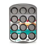Baker's Secret 12cup Muffin Pan Cupcake Nonstick Pan - Carbon Steel Pan for M...