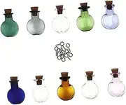 HOODANCOS 10pcs Mini Glass Bottles Glass Containers Cork Stoppers Juice Bottles for Wedding Decor Sample Jars