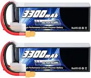 2pcs 4S Lipo FPV Drone Battery 14.8V 3300mAh 50C Softcase with XT60 Plug Compatible with RC Car Remote Control Helicopter Truck Remote Control Model Parts
