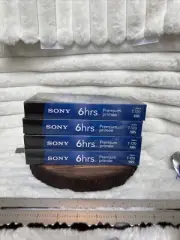 Sony 6 Hrs T-120 VHS 5 Pack VCR Tapes Blank Premium Grade New Sealed