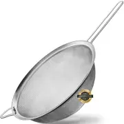9.5 Inch Large Fine Mesh Strainer, Stainless Steel 30 Mesh Sieve with Sturdy ...