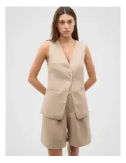 [Seed Heritage] Linen Shell Vest Top in Cookie